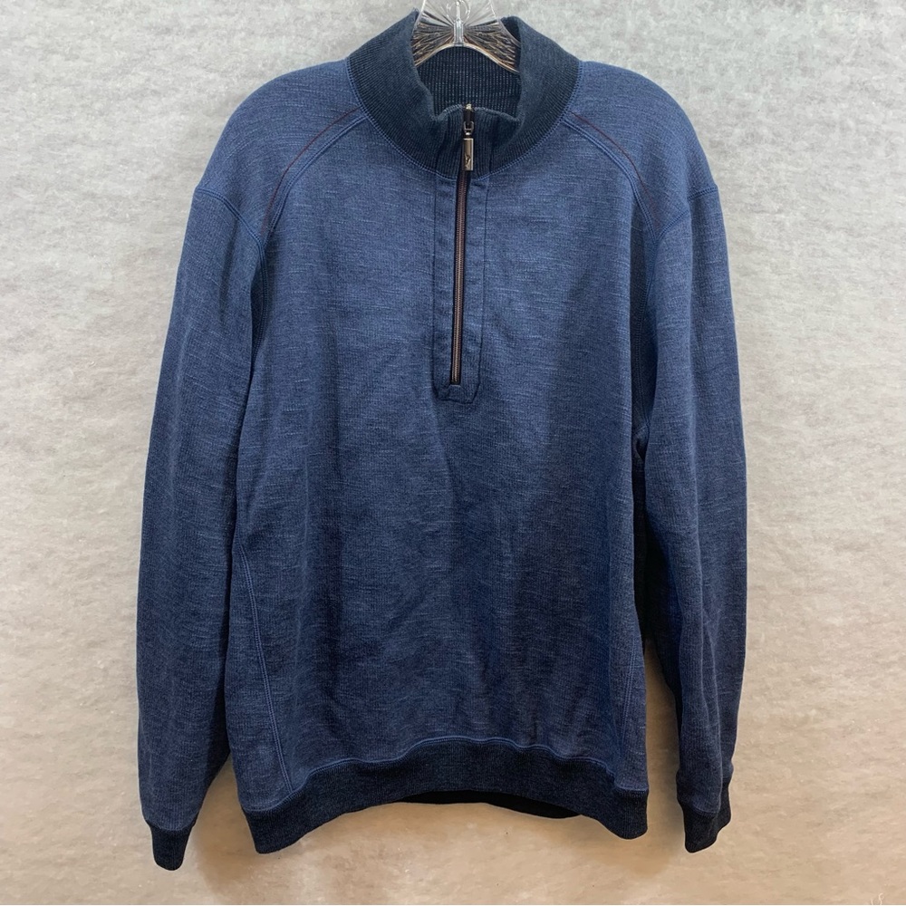 Men’s Tommy Bahama Flip Coast Half Zip Reversible Sweater Blue Size XL